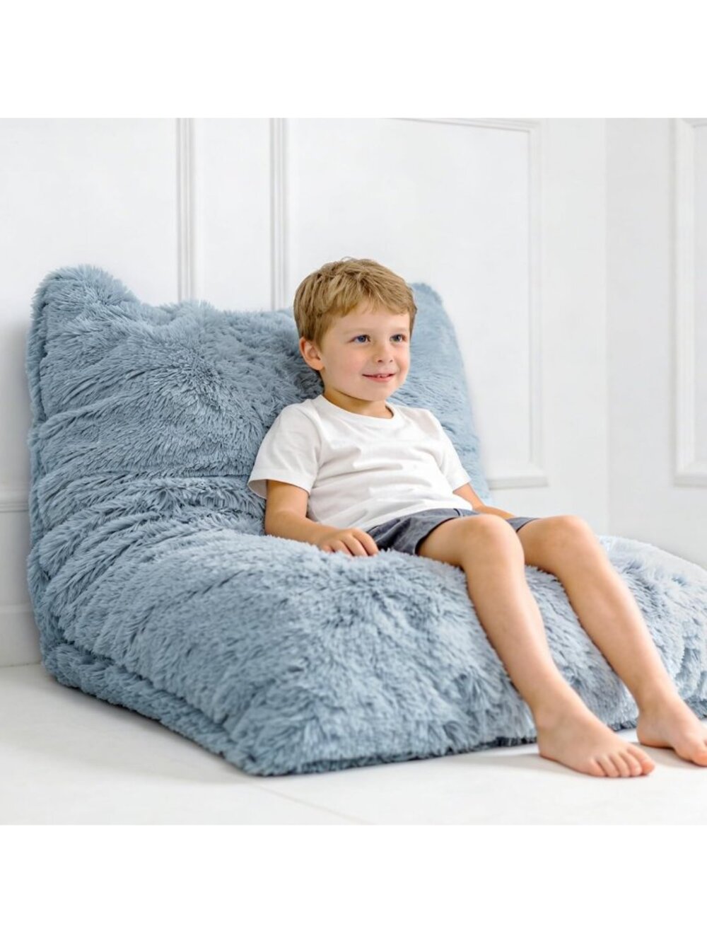 Cozy 3-in-1 Kids Bean Bag Chair Bed | Fluffy Floor Pillow for Gaming & Reading